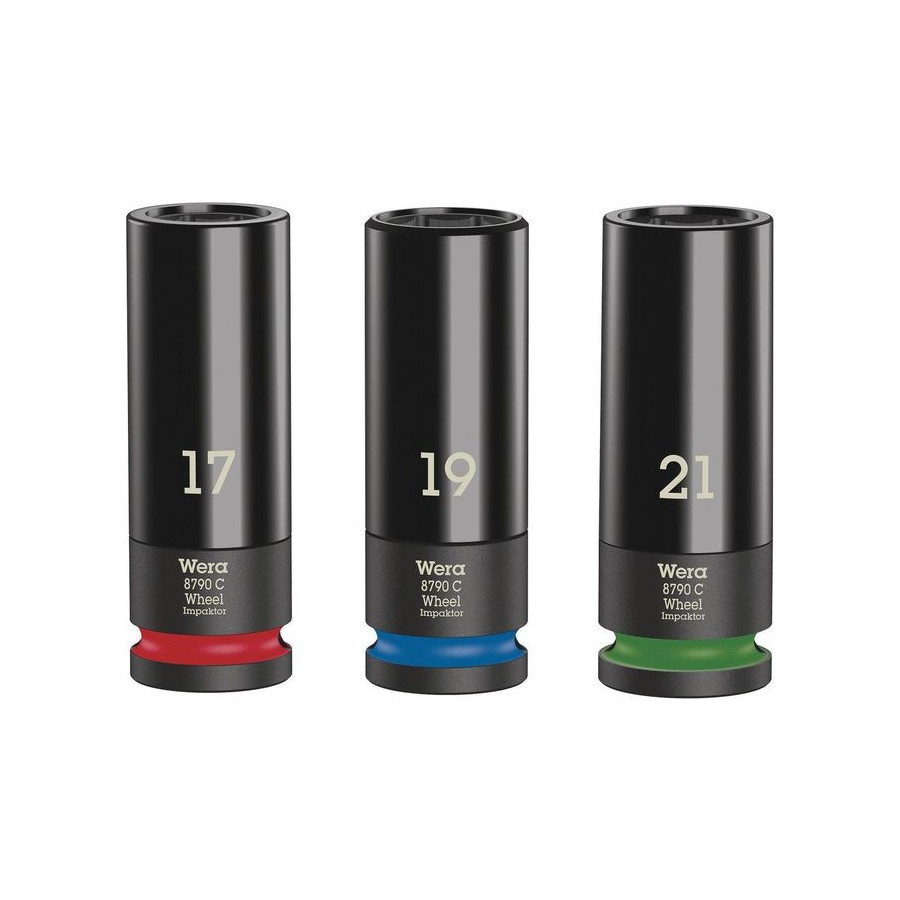 Wera Wheel Impaktor hjulpipesett 1/2 tomme, 17, 19 og 21 mm