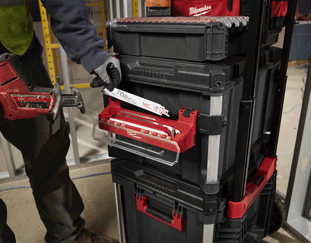 Milwaukee Packout stablet på hjul med sideholdere